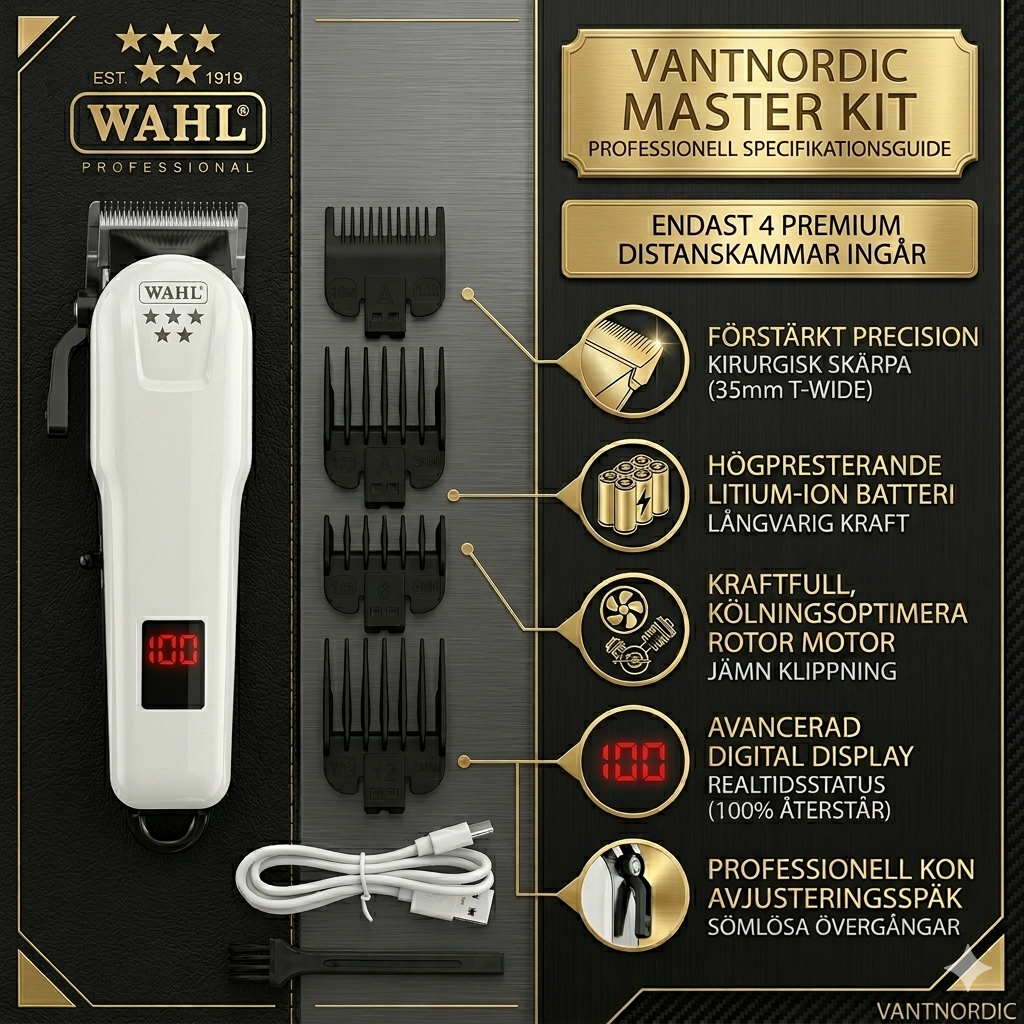 Wahl Digital Precision White Edition – Professional Hair Trimmer | VANTNORDIC